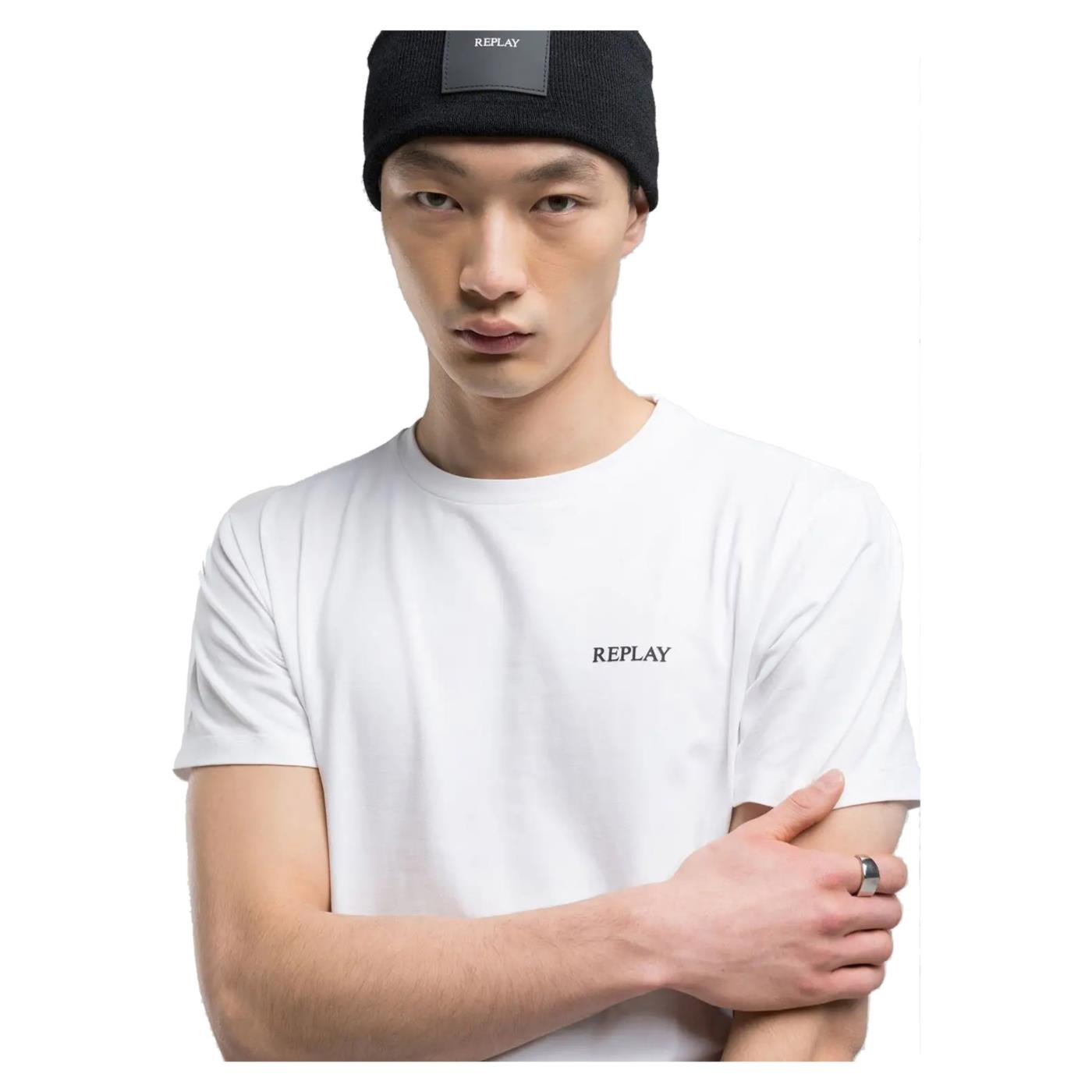 REPLAY TEE IN COTONE LETTERING