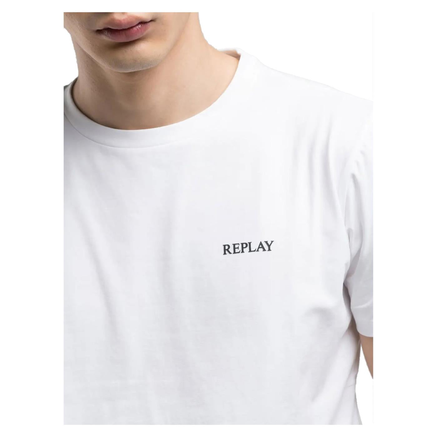 REPLAY TEE IN COTONE LETTERING