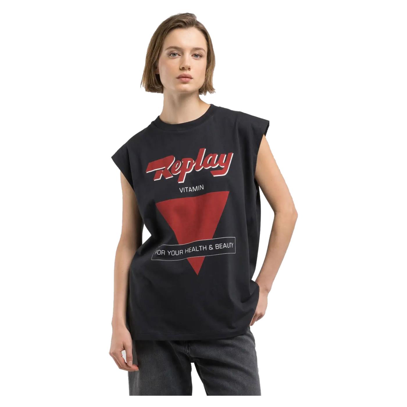 REPLAY T-SHIRT BOY FIT STAMPATA