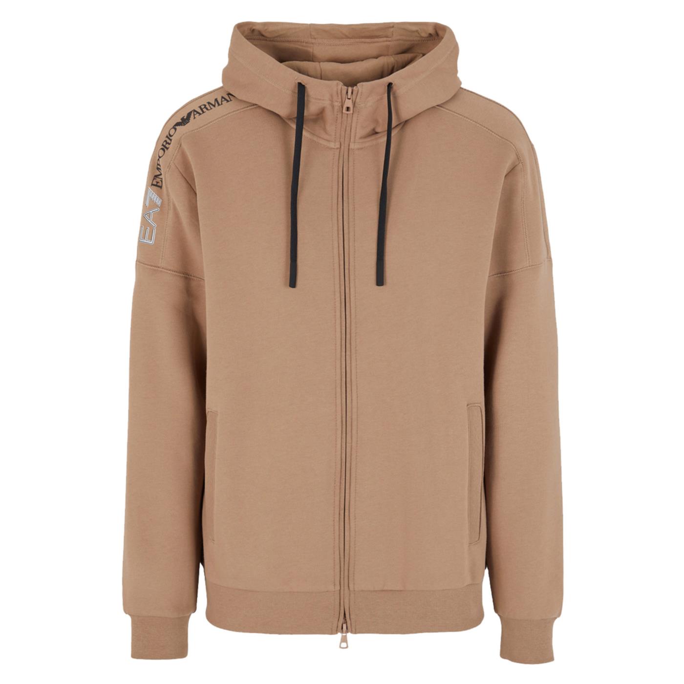 EMPORIO ARMANI 7 EA7 TRAIN LOGO TAPE HOODIE FZ