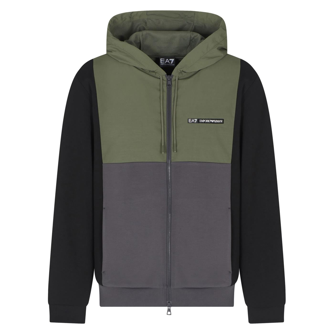 EMPORIO ARMANI 7 EA7 COLOUR BLOCK HOODIE FZ