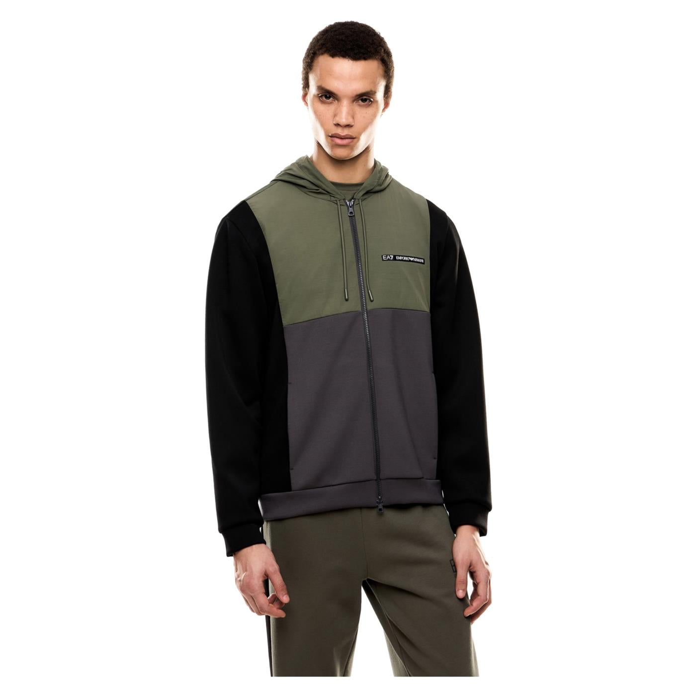 EMPORIO ARMANI 7 EA7 COLOUR BLOCK HOODIE FZ