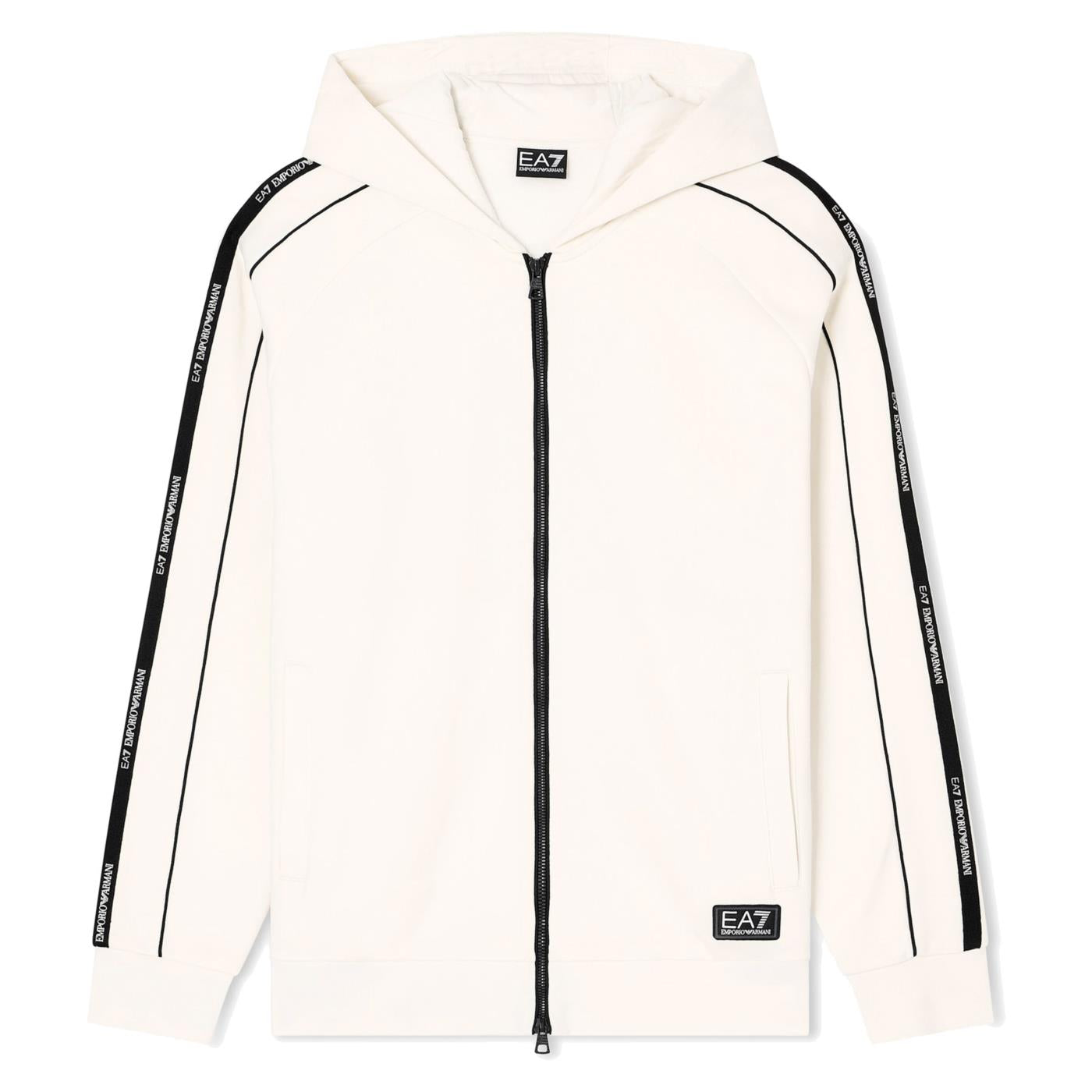 EMPORIO ARMANI 7 EA7 TRAIN LOGO TAPE HOODIE FZ