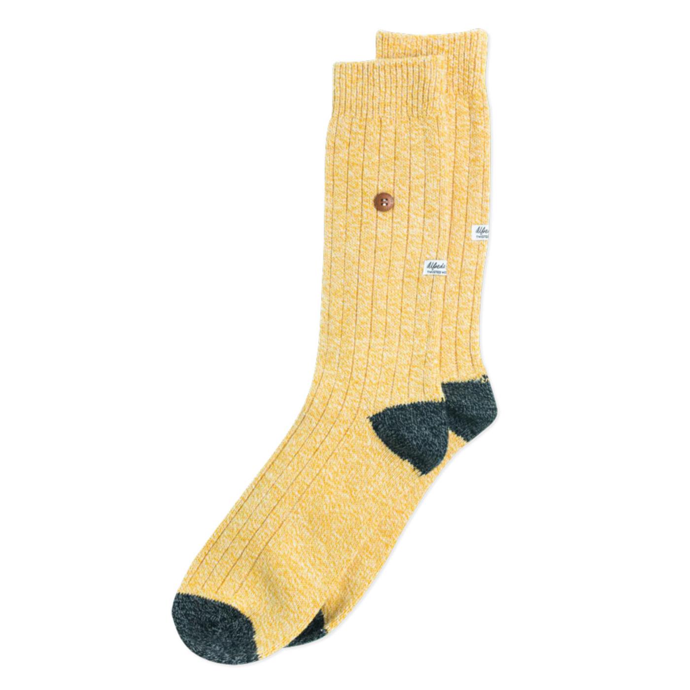ALFREDO GONZALES TWISTED WOOL YELLOW SOCKS