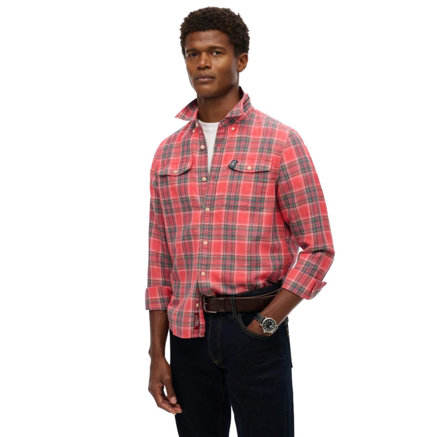 SUPERDRY MERCHANT LINEN CHECK SHIR