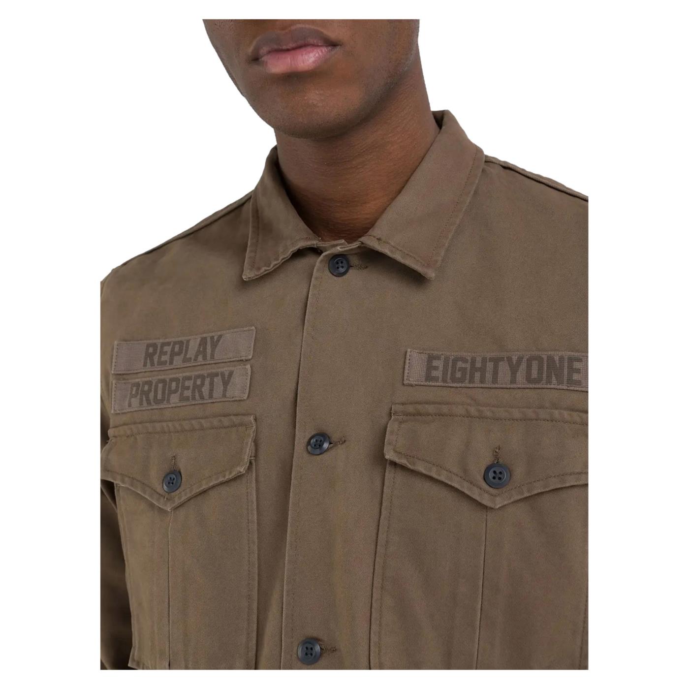 REPLAY CAMICIA REGULAR POPELINE