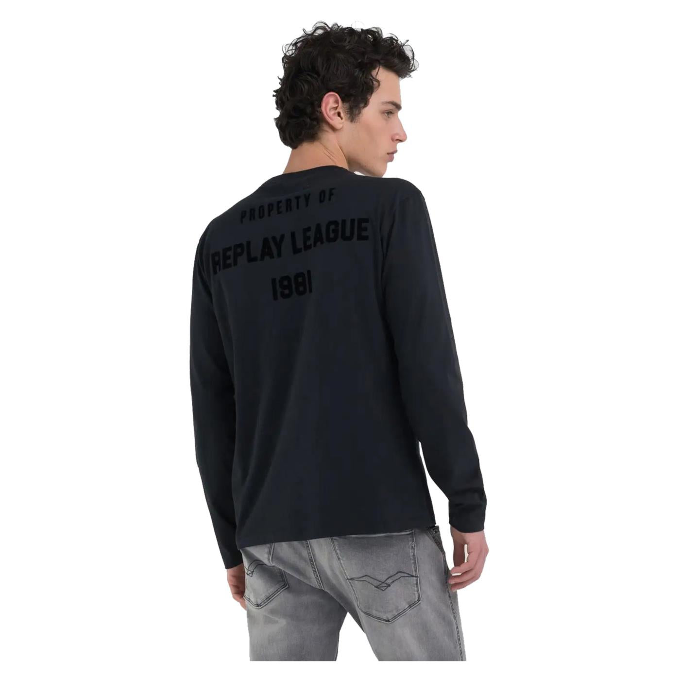 REPLAY TEE ML JERSEY LETTERING