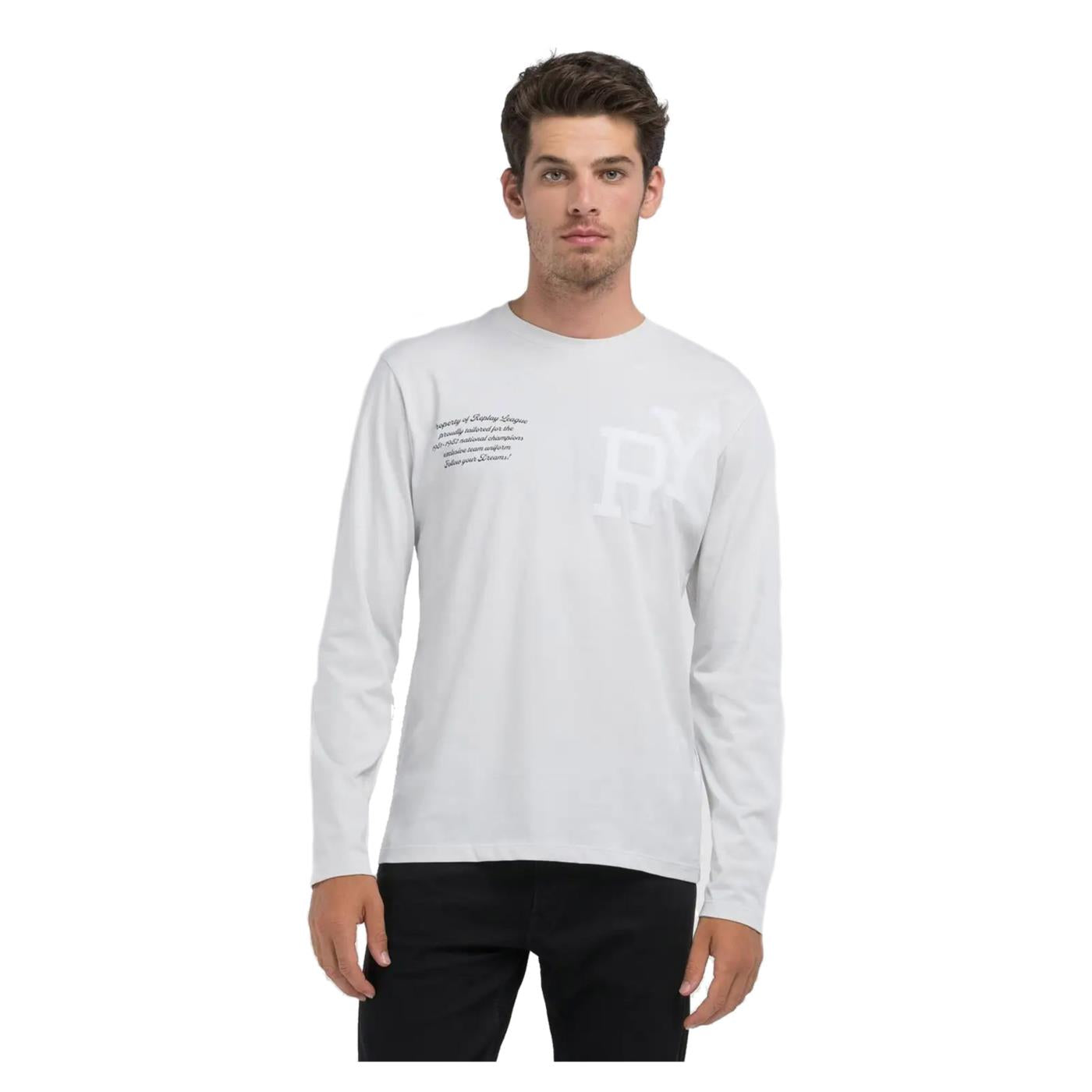 REPLAY TEE ML JERSEY LETTERING