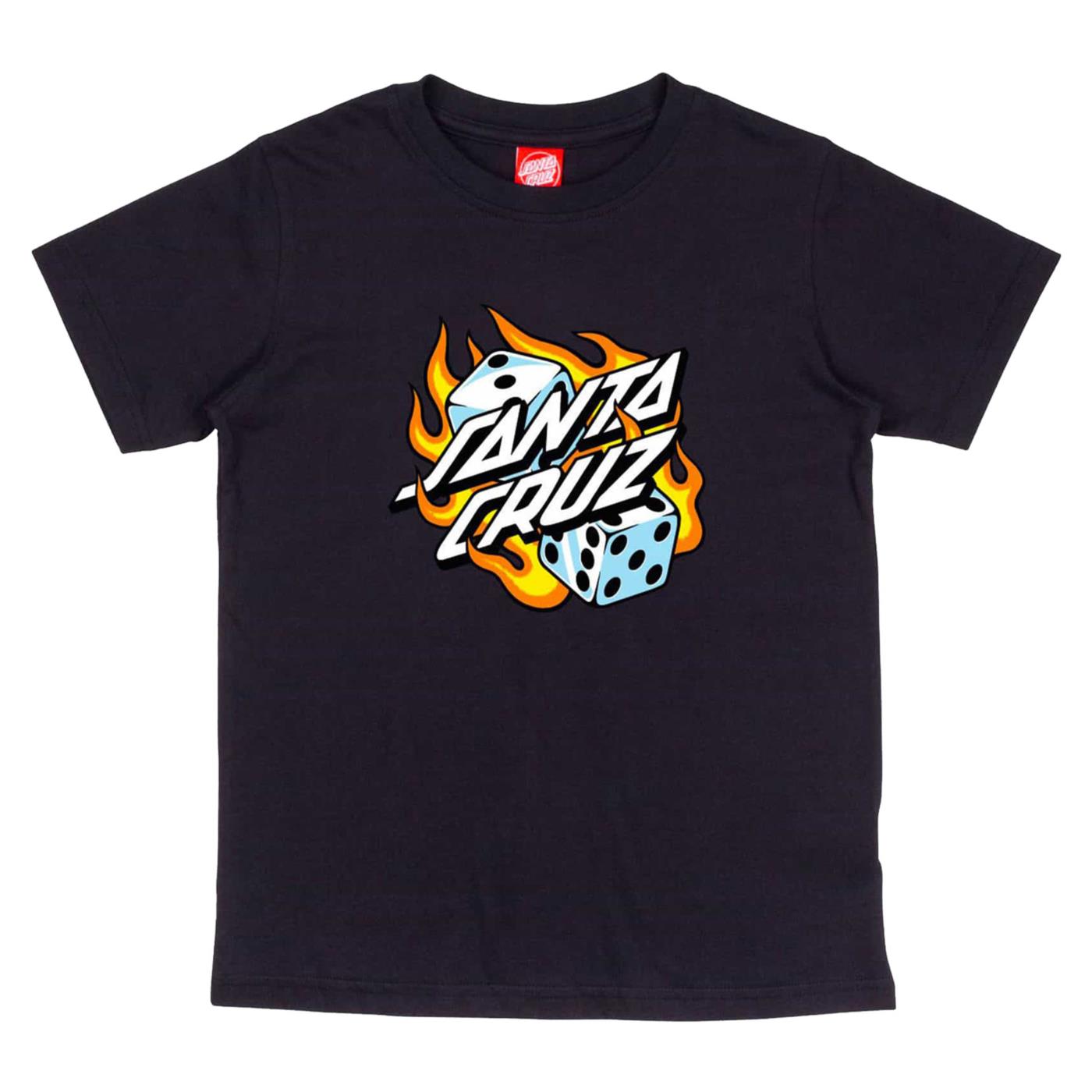 SANTA CRUZ JR FLAMING DICE DOT TEE