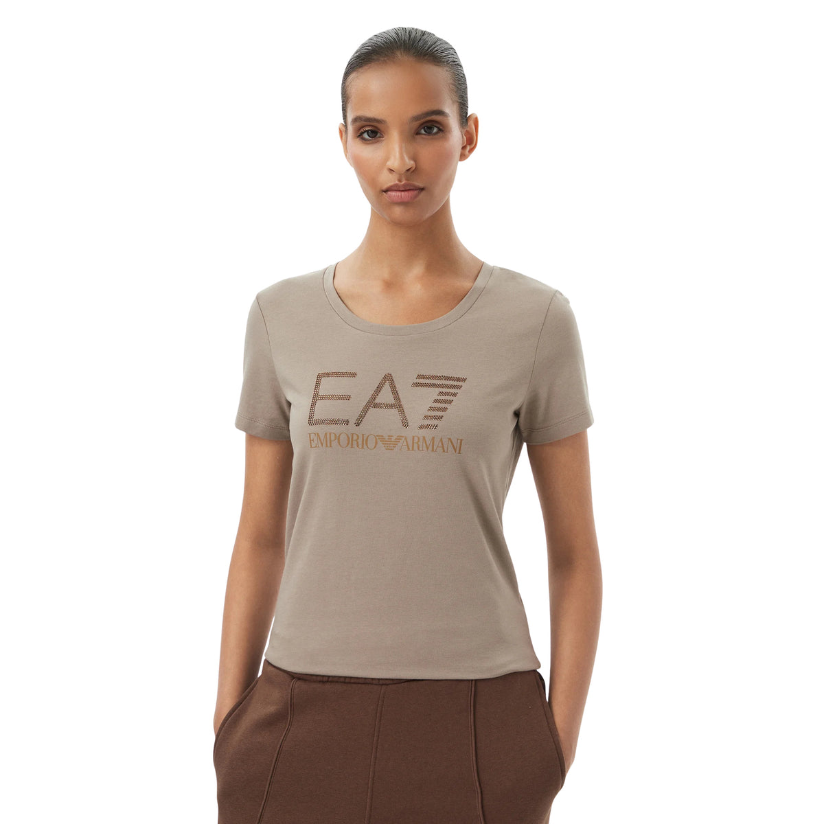 EMPORIO ARMANI 7 EA7 LOGO W TEE FANCY STRASS