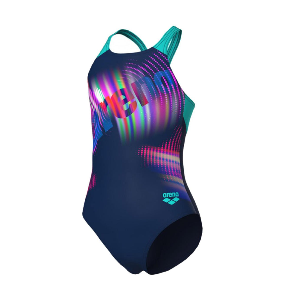 ARENA LIT LOGO SWIMSUIT V-BACK