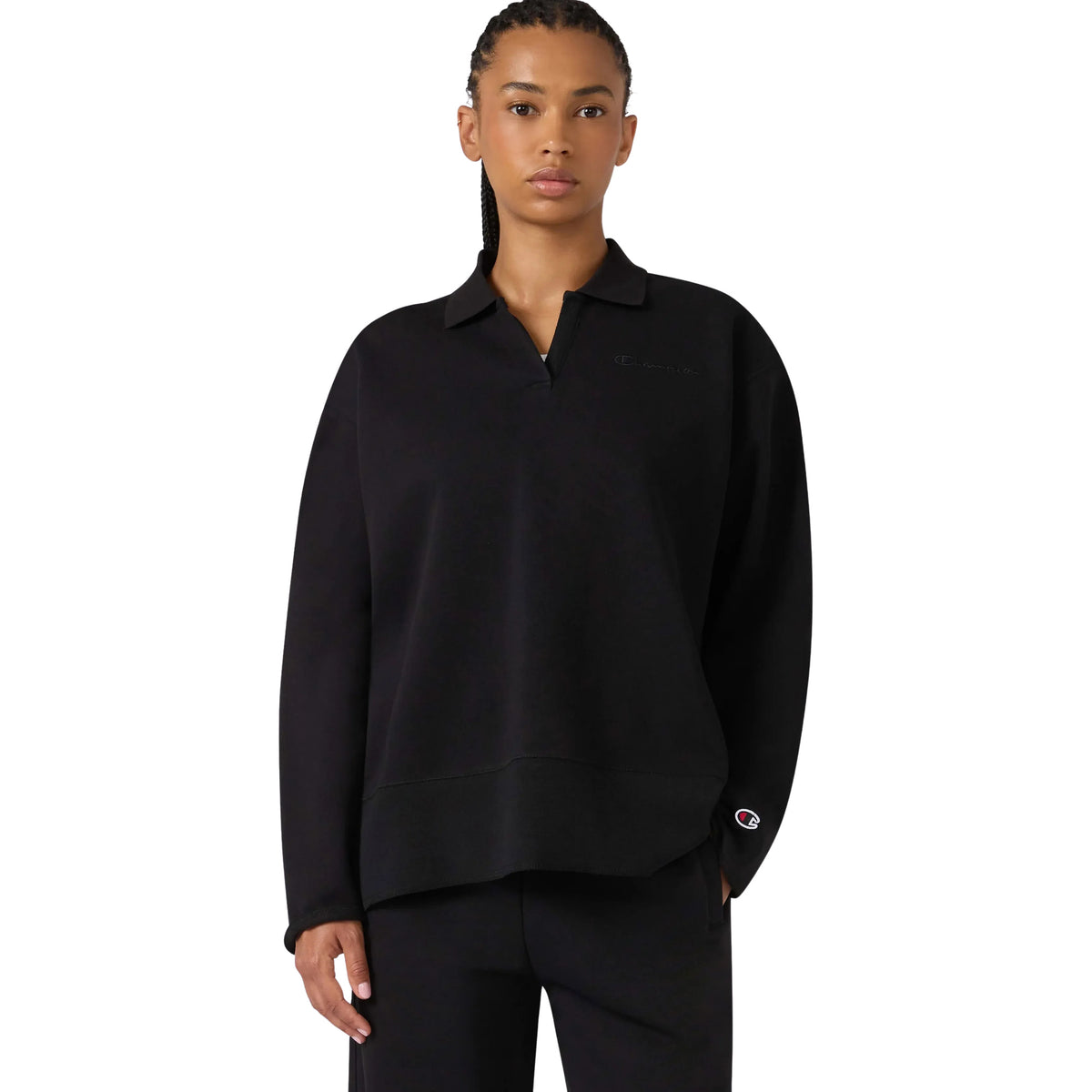 CHAMPION POLO NECK W SWEATSHIRT - Nero - immagine principale