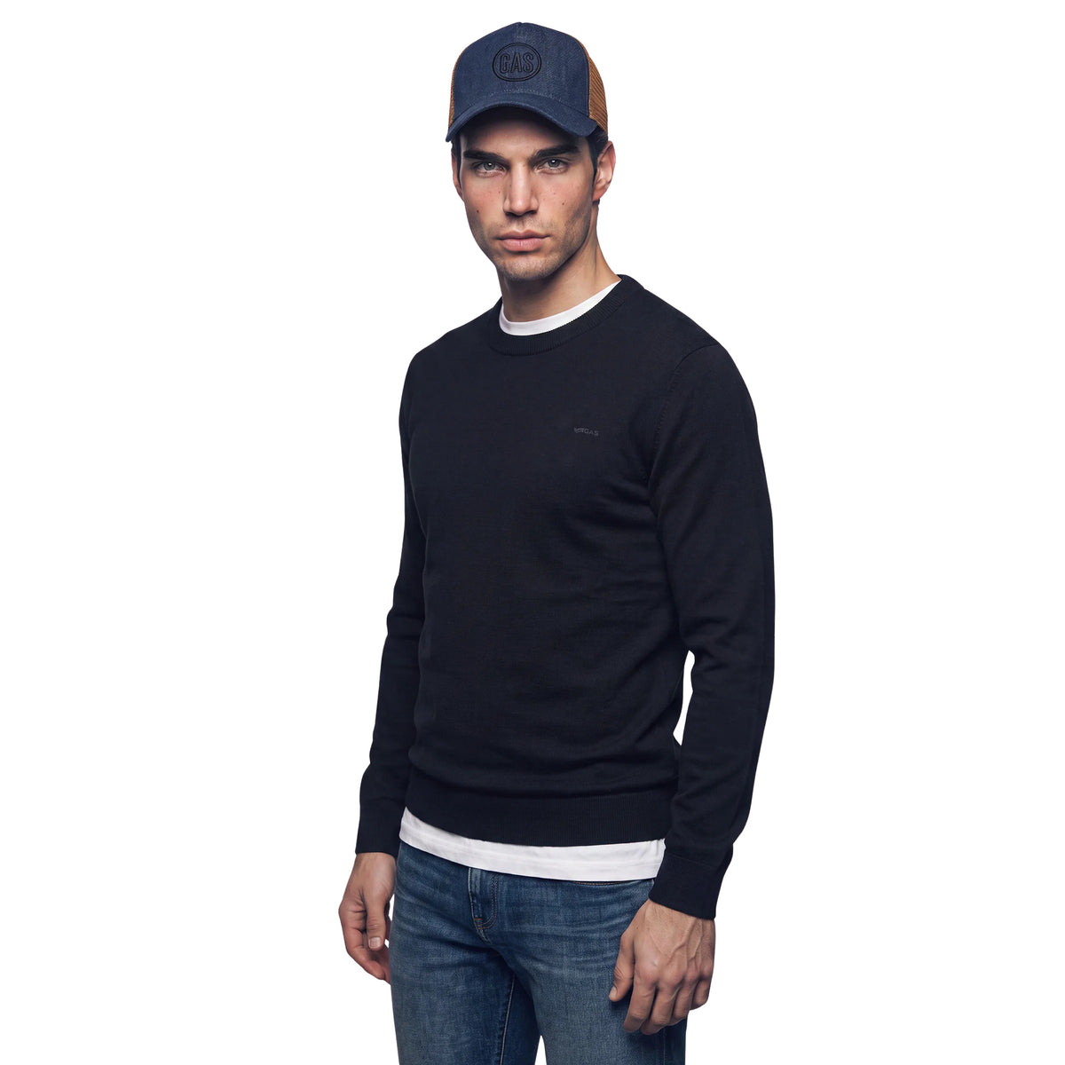 GAS ARLO ROUND SWEATER - Nero - immagine principale