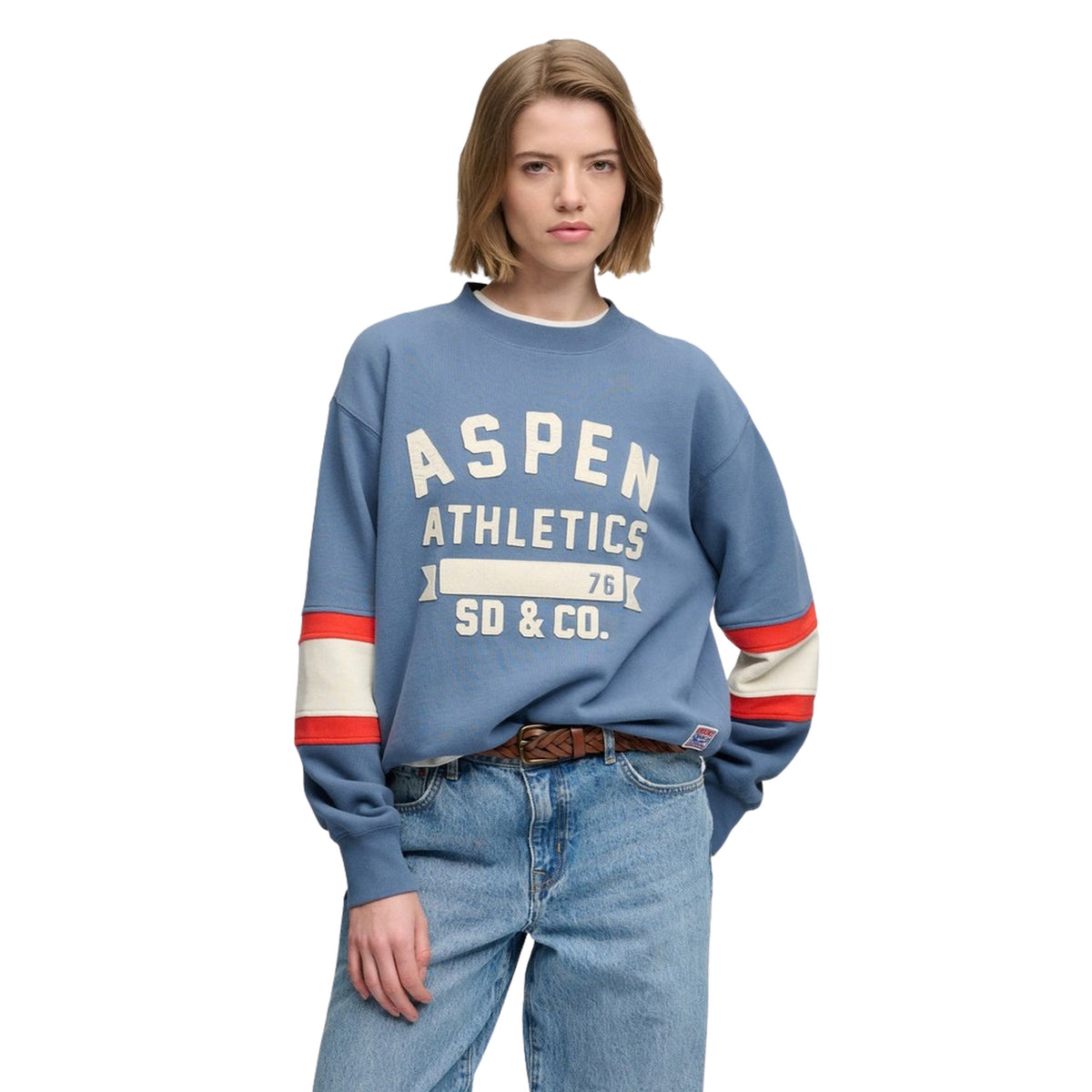 SUPERDRY W PREPPY SKI SWEATSHIRT - Azzurro - immagine principale
