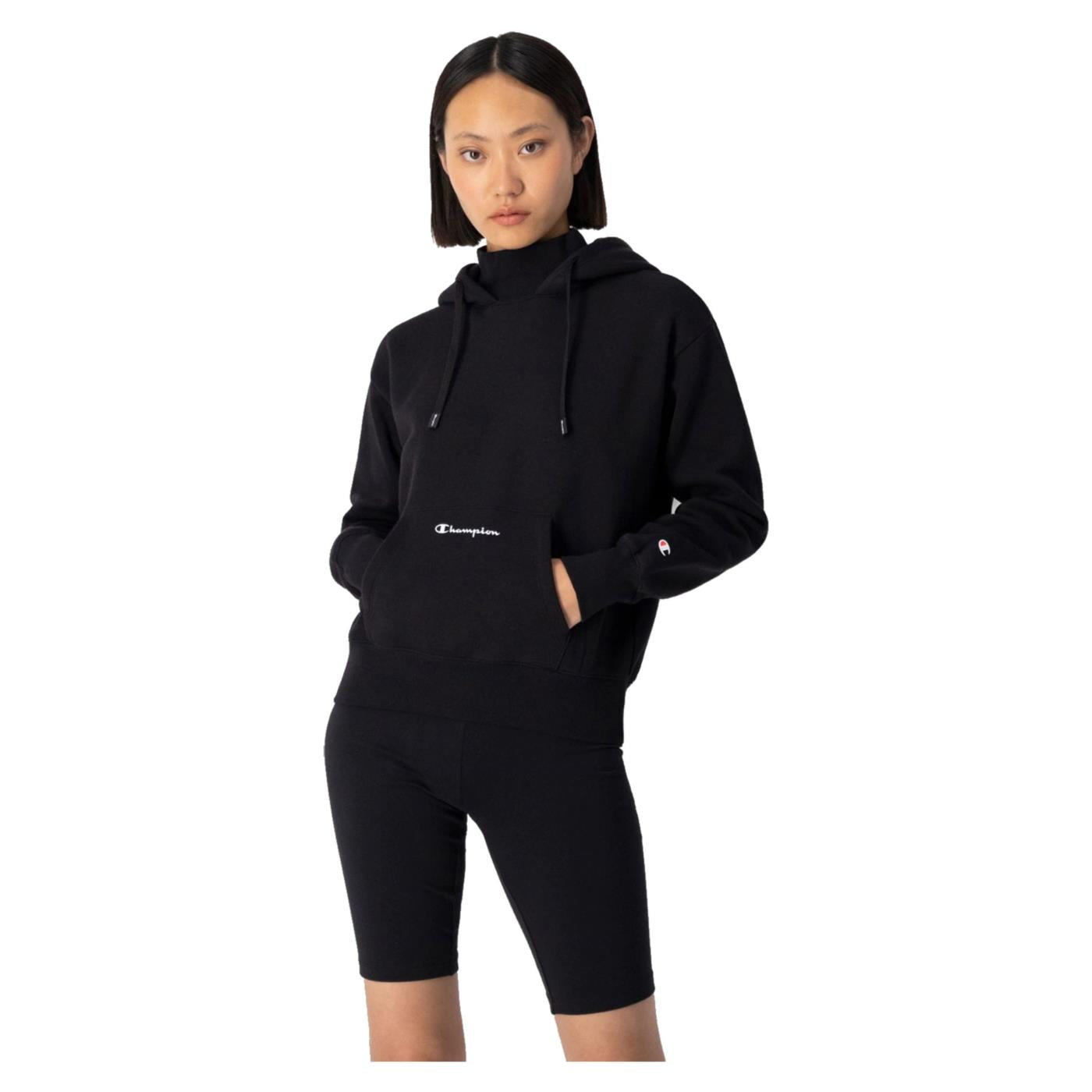 CHAMPION W HOODED SWEATSHIRT - Nero - vista 2