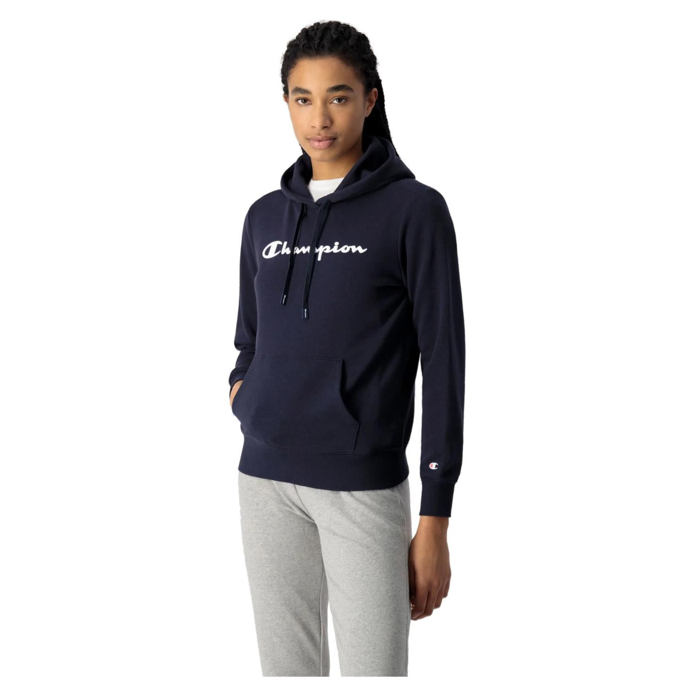 CHAMPION W HOODED SWEATSHIRT - Blu - vista 2