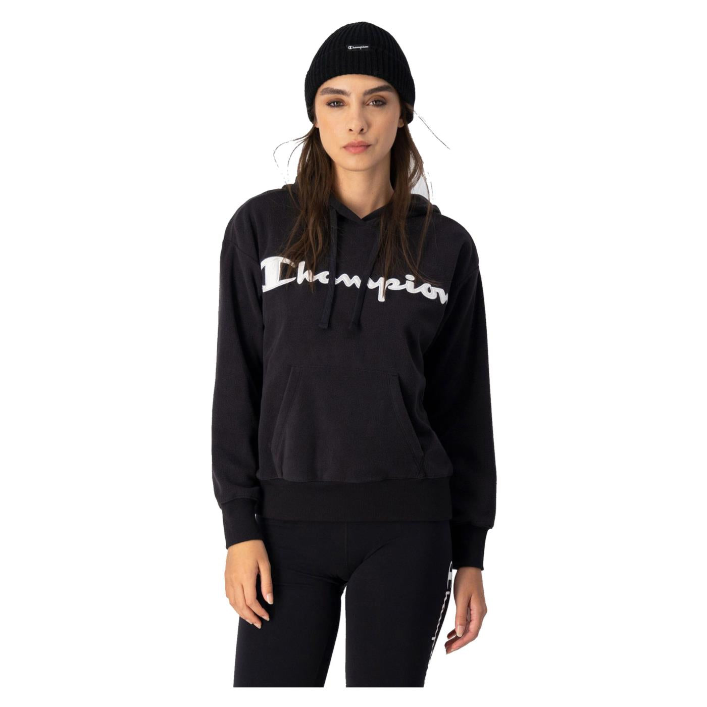 CHAMPION W HOODED SWEATSHIRT - Nero - vista 2