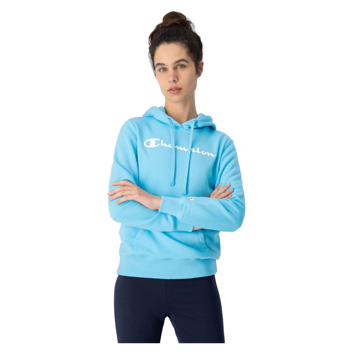 CHAMPION WOMAN HOODED SWEATSHIRT - Azzurro - vista 2