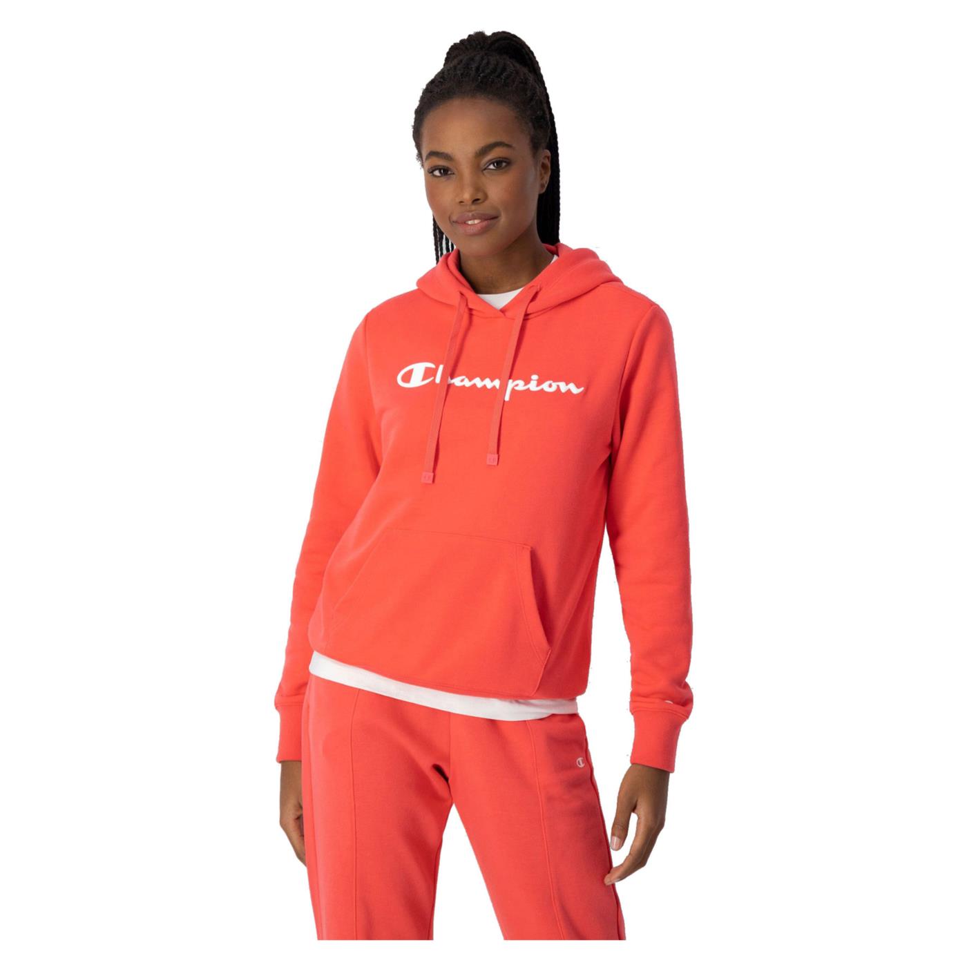 CHAMPION WOMAN HOODED SWEATSHIRT - Corallo - vista 2