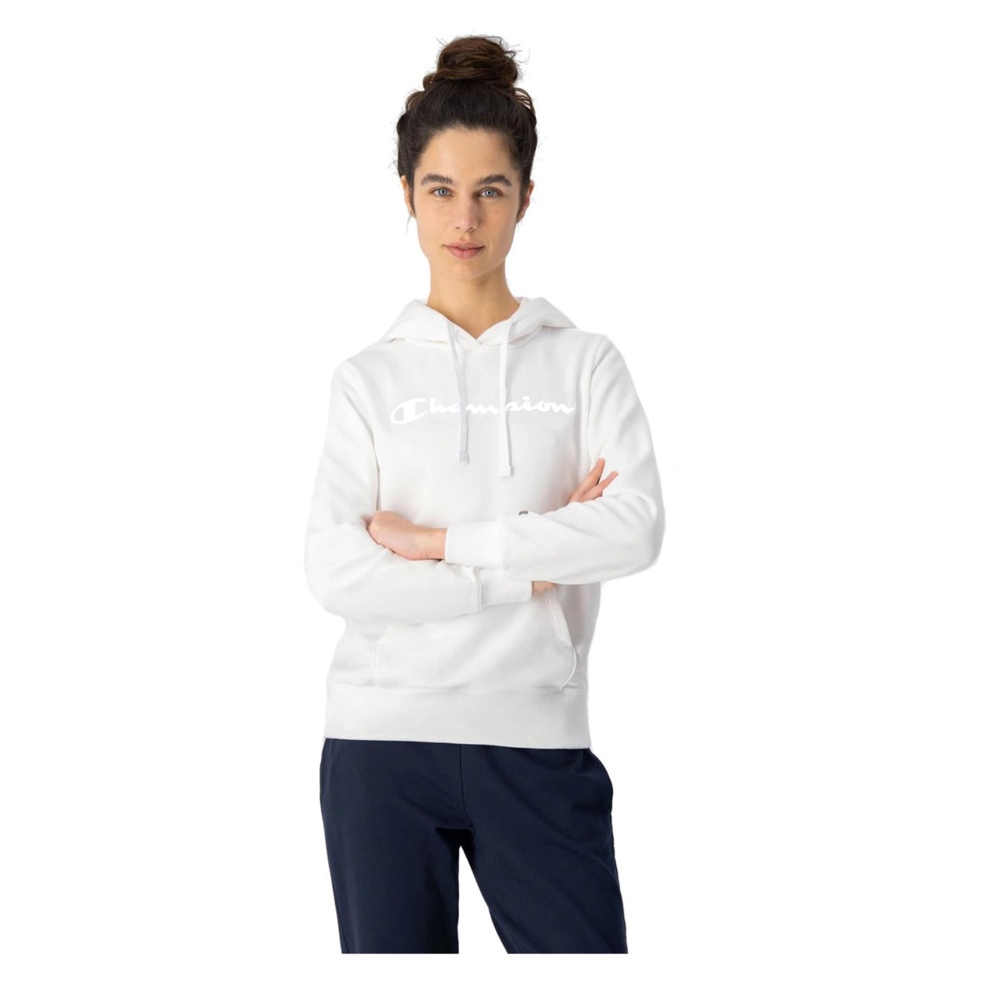 CHAMPION WOMAN HOODED SWEATSHIRT - Bianco - vista 2