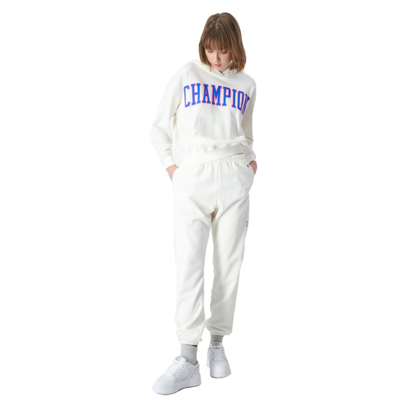 CHAMPION WOMAN HOODED SWEATSHIRT - Bianco - vista 2