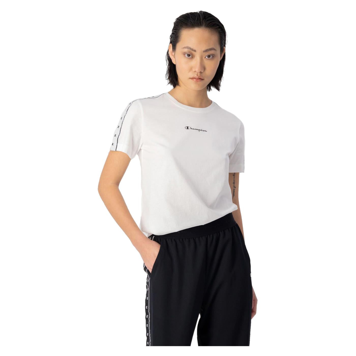 CHAMPION WOMAN CREWNECK T-SHIRT - Bianco - vista 2