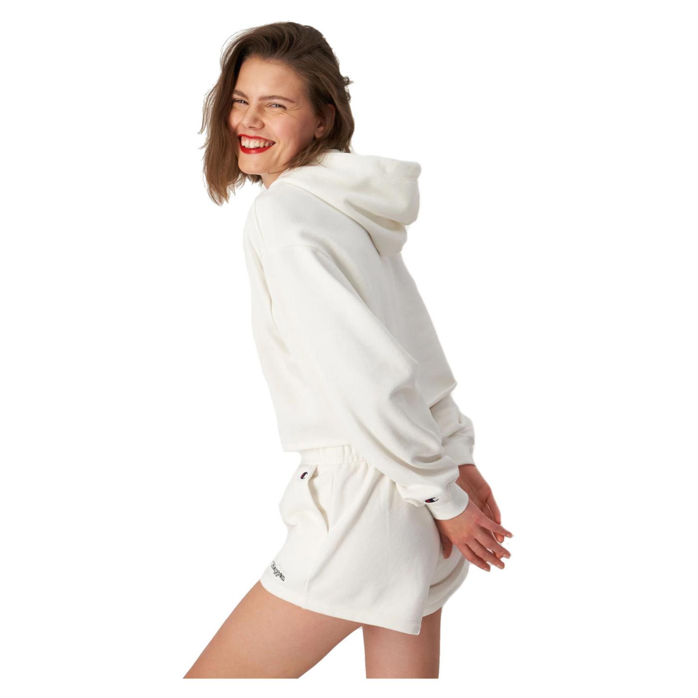 CHAMPION WOMAN HOODED SWEATSHIRT - Bianco - vista 3