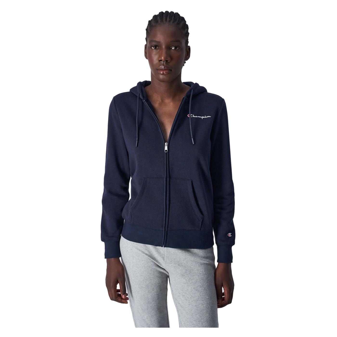 CHAMPION HOODED FULL ZIP SWEATSHIR - Blu - vista 2