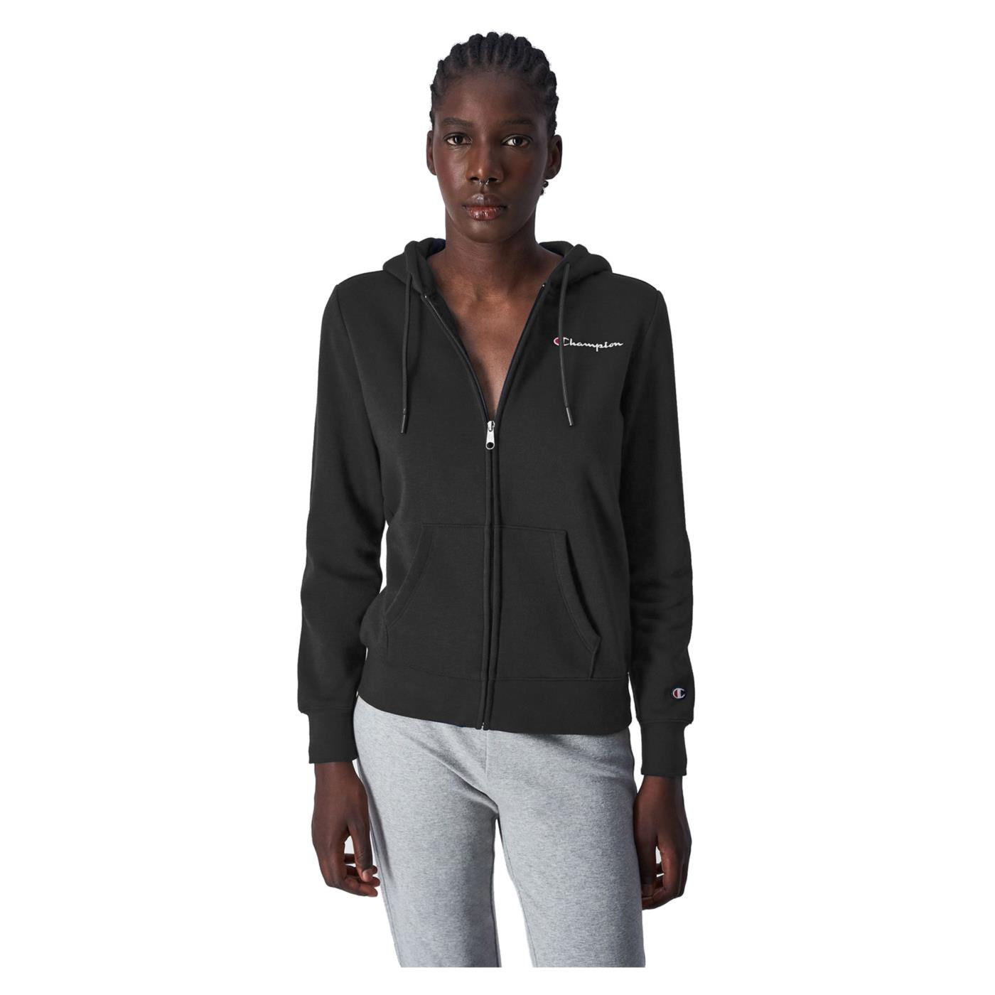 CHAMPION HOODED FULL ZIP SWEATSHIR - Nero - vista 2