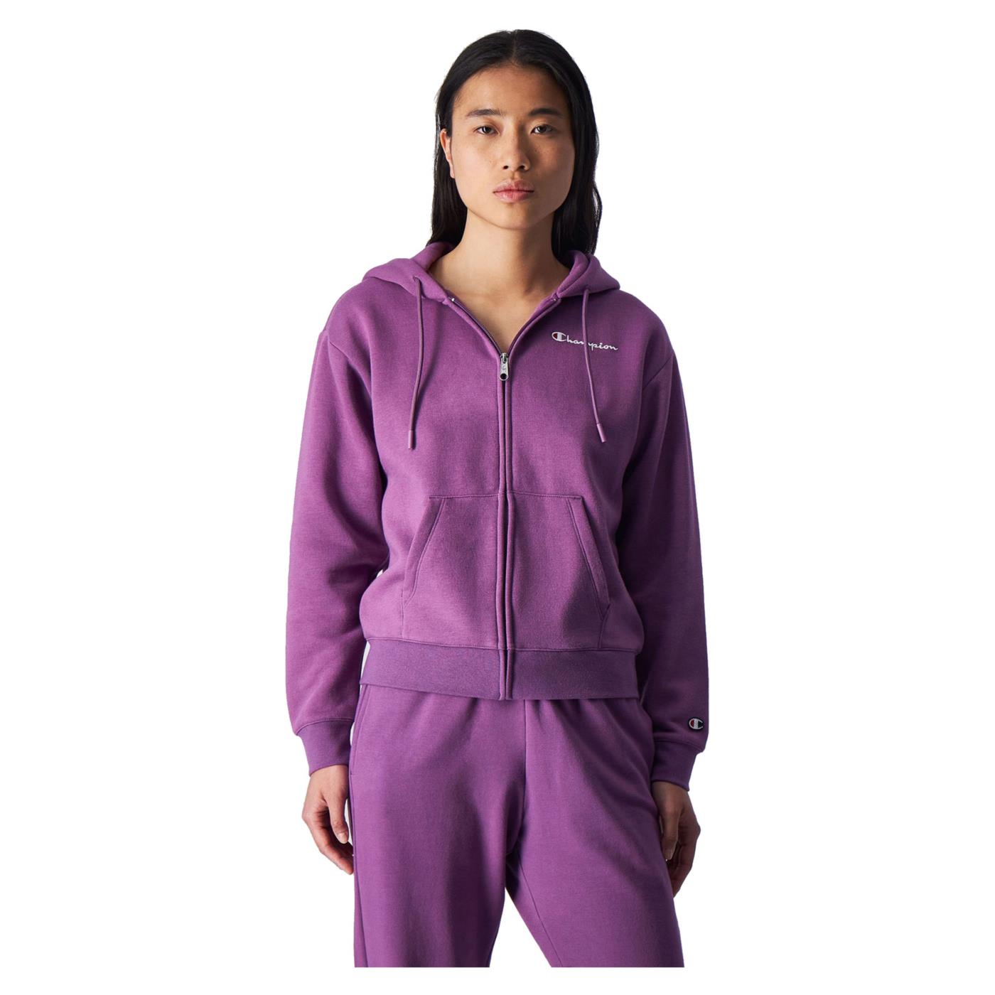 CHAMPION HOODED FULL ZIP SWEATSHIR - Viola - vista 2