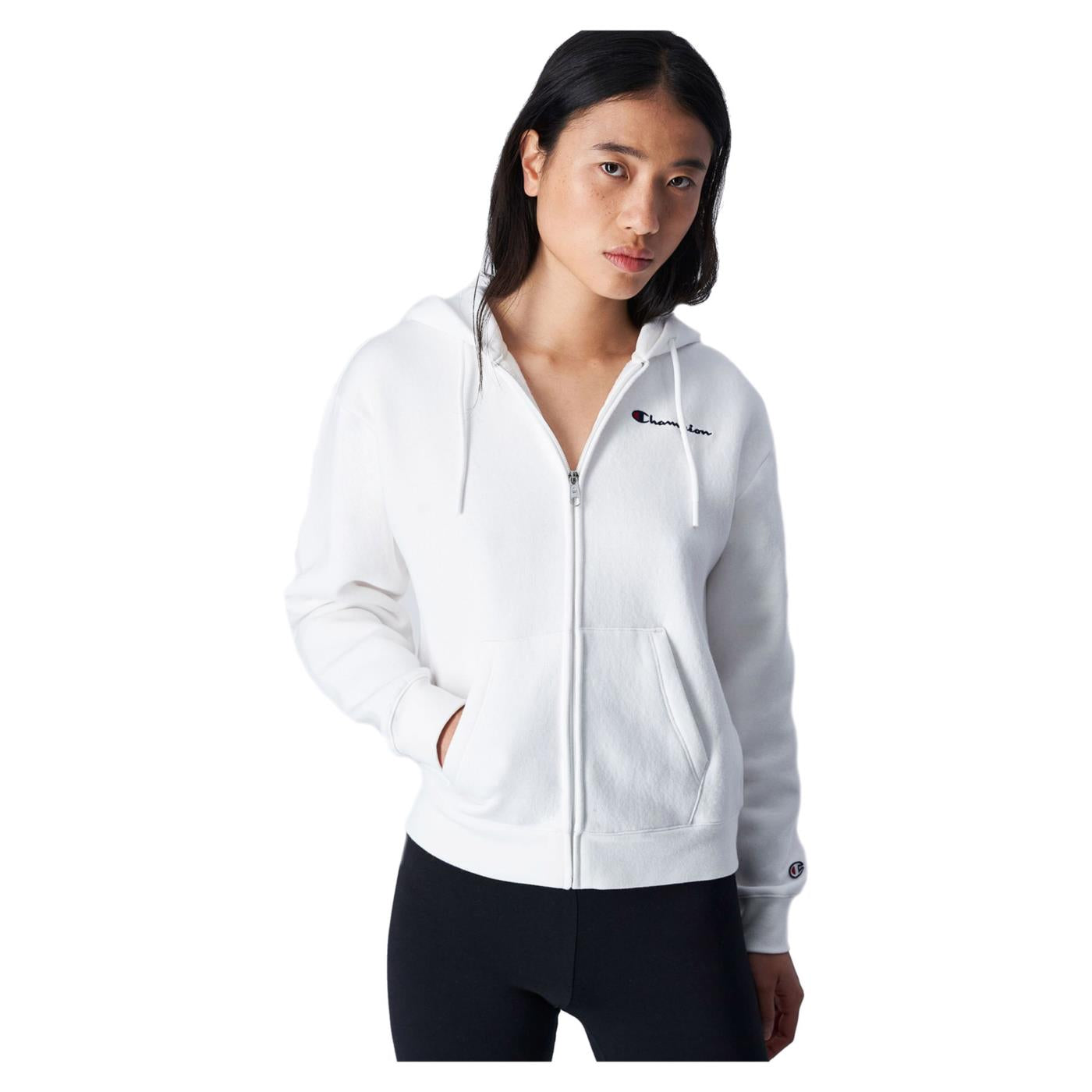 CHAMPION HOODED FULL ZIP SWEATSHIR - Bianco - vista 2
