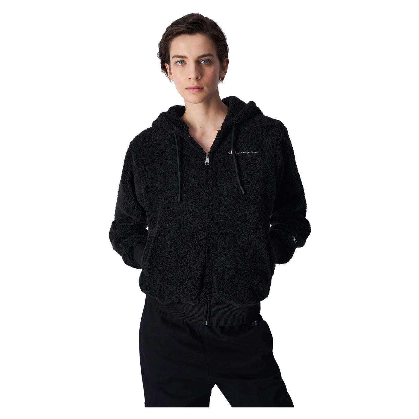 CHAMPION HOODED FULL ZIP SWEATSHIR - Nero - vista 2