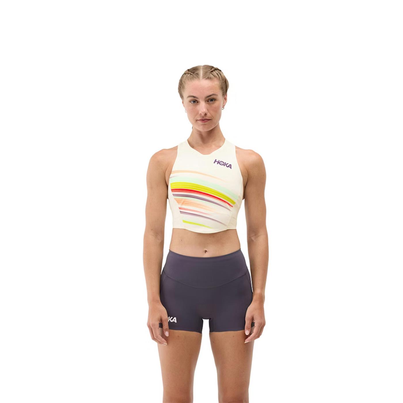 HOKA RACE DAY CROP BRA WOMAN - Bianco - immagine principale