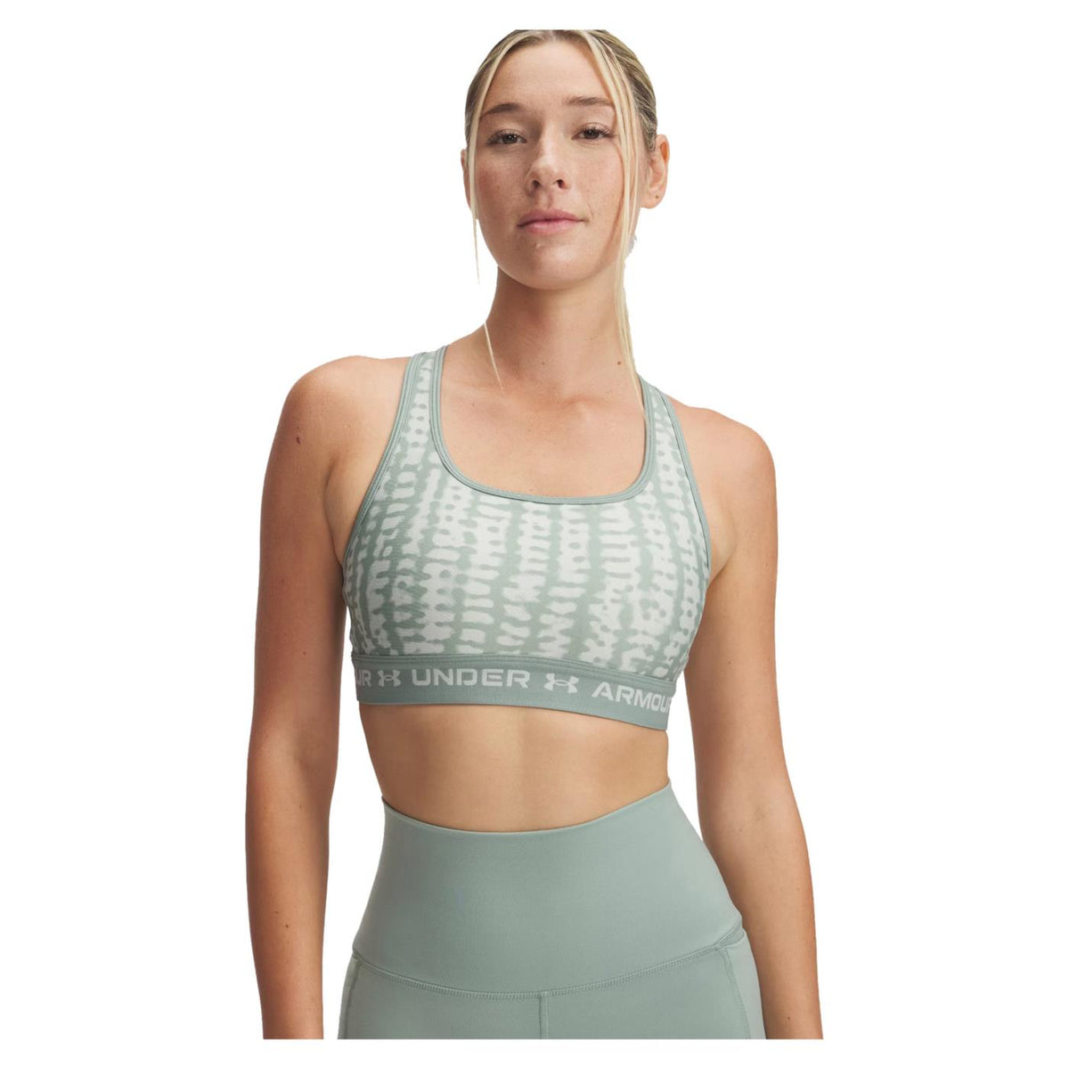 UNDER ARMOR CROSSBACK MID PRINT BRA