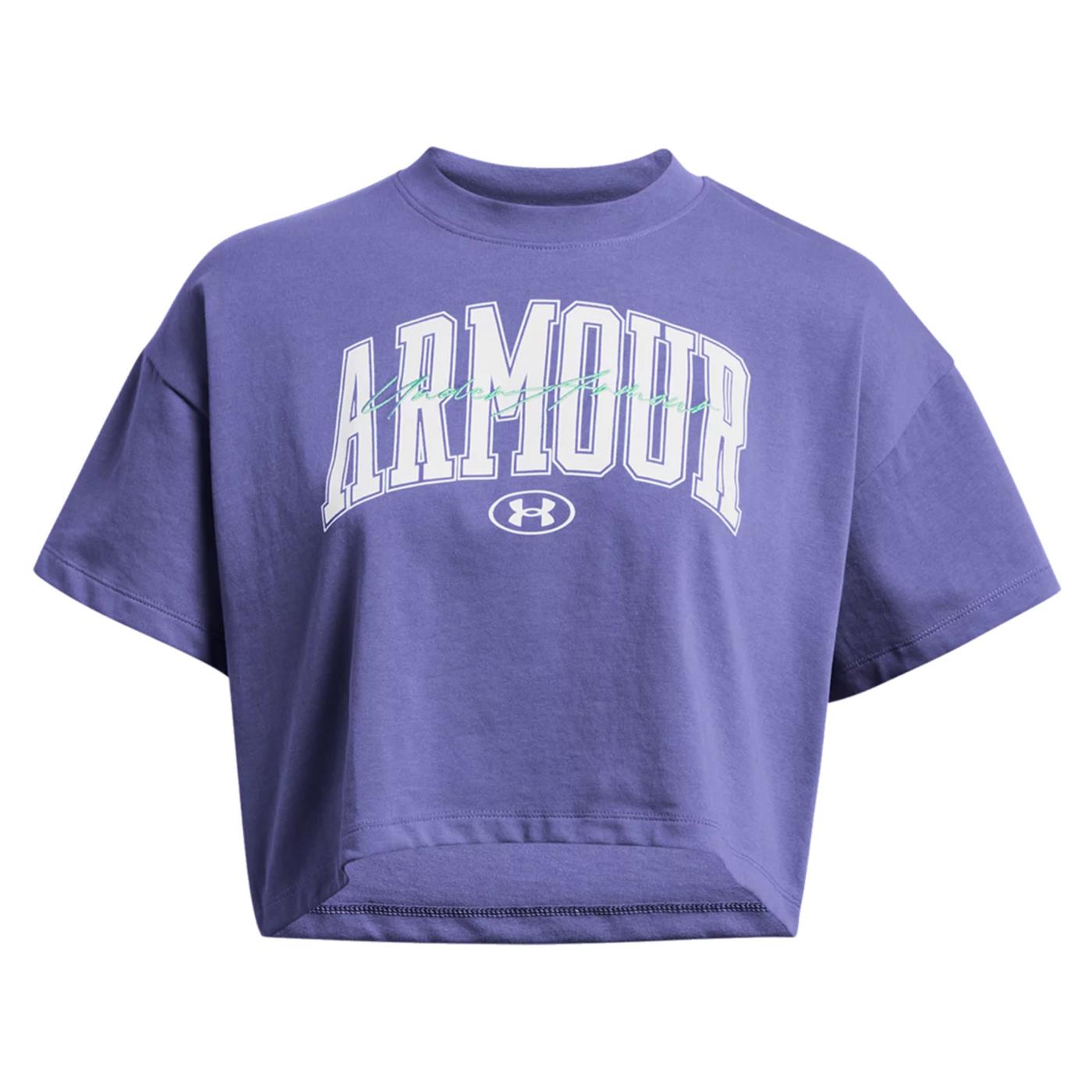 UNDER ARMOR HW SCRIPTED CROP SS TEE W