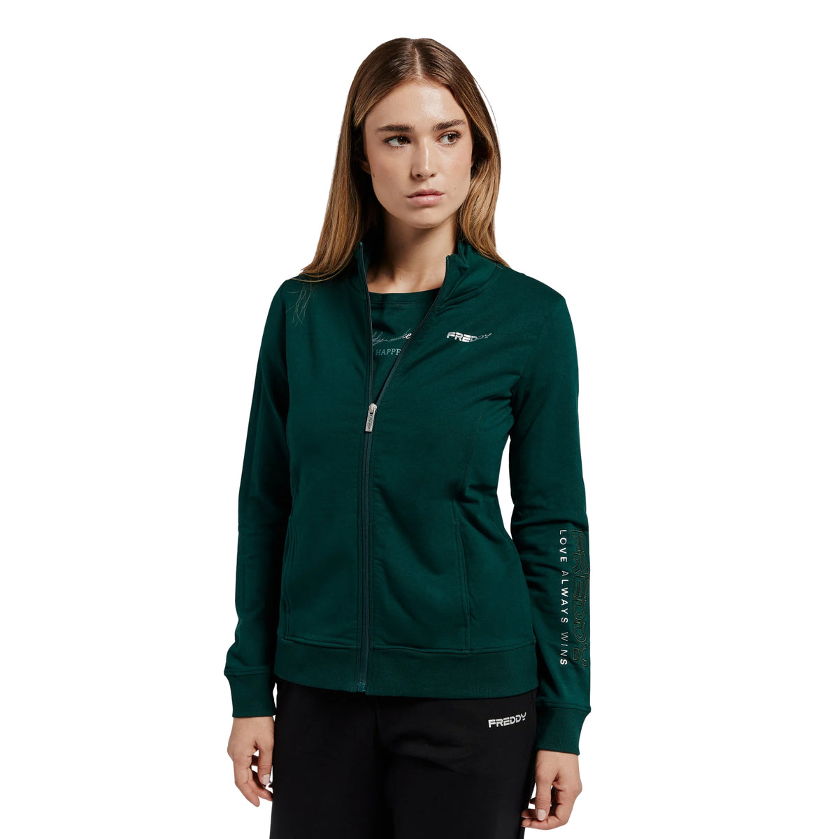 FREDDY FELPA W STRETCH FULL ZIP - Verde - immagine principale