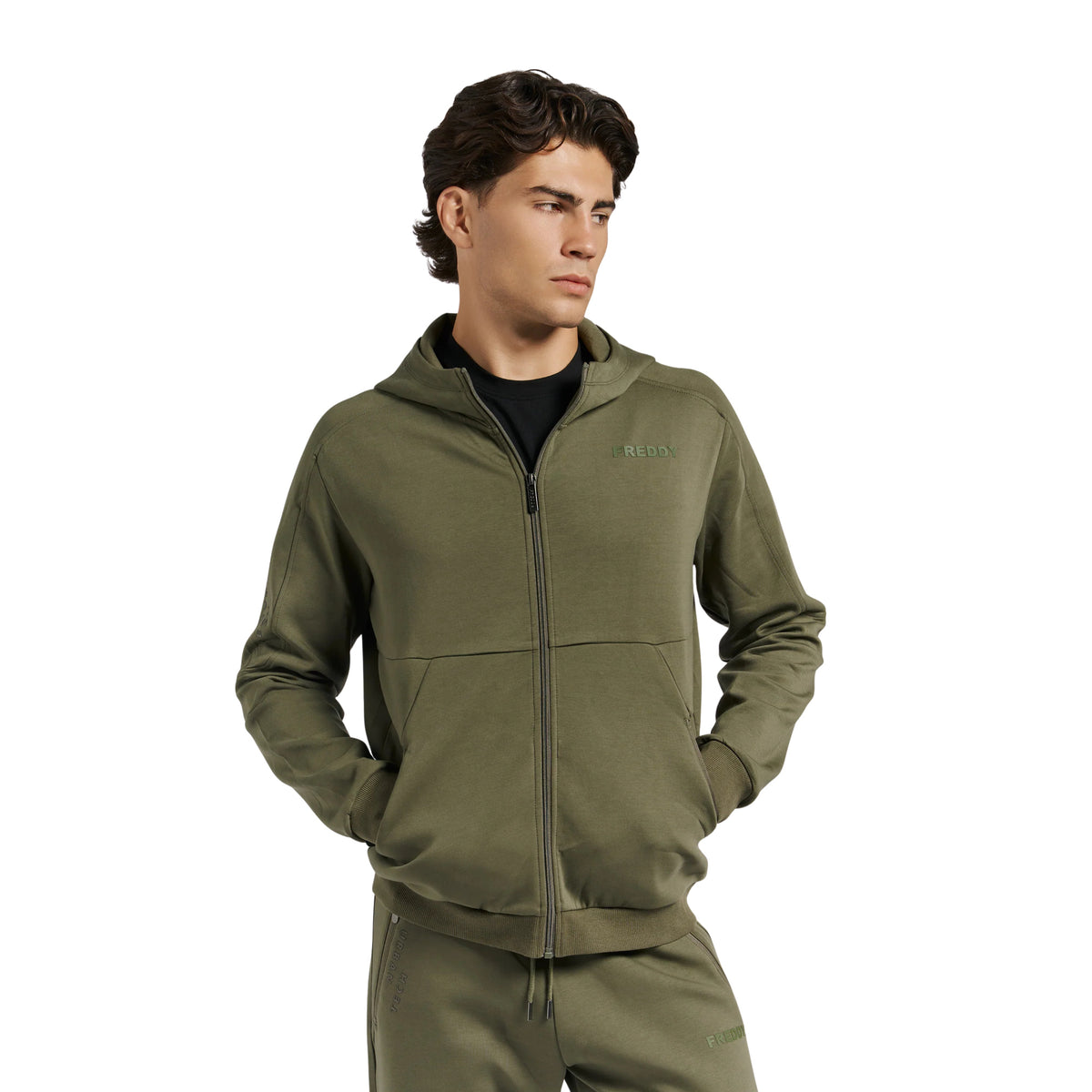 FREDDY FELPA URBAN TECH FZ HOODY - Militare - immagine principale