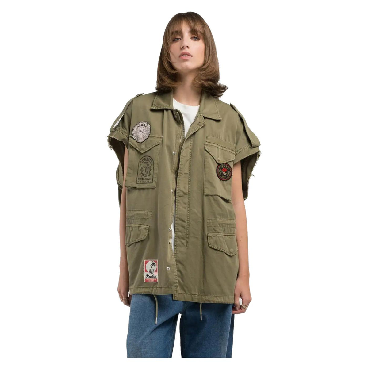 REPLAY TWILL DRAWSTRING SHIRT
