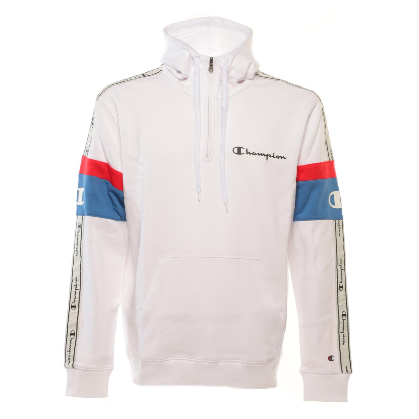 CHAMPION FELPA MEZZA ZIP CAPPUCCIO