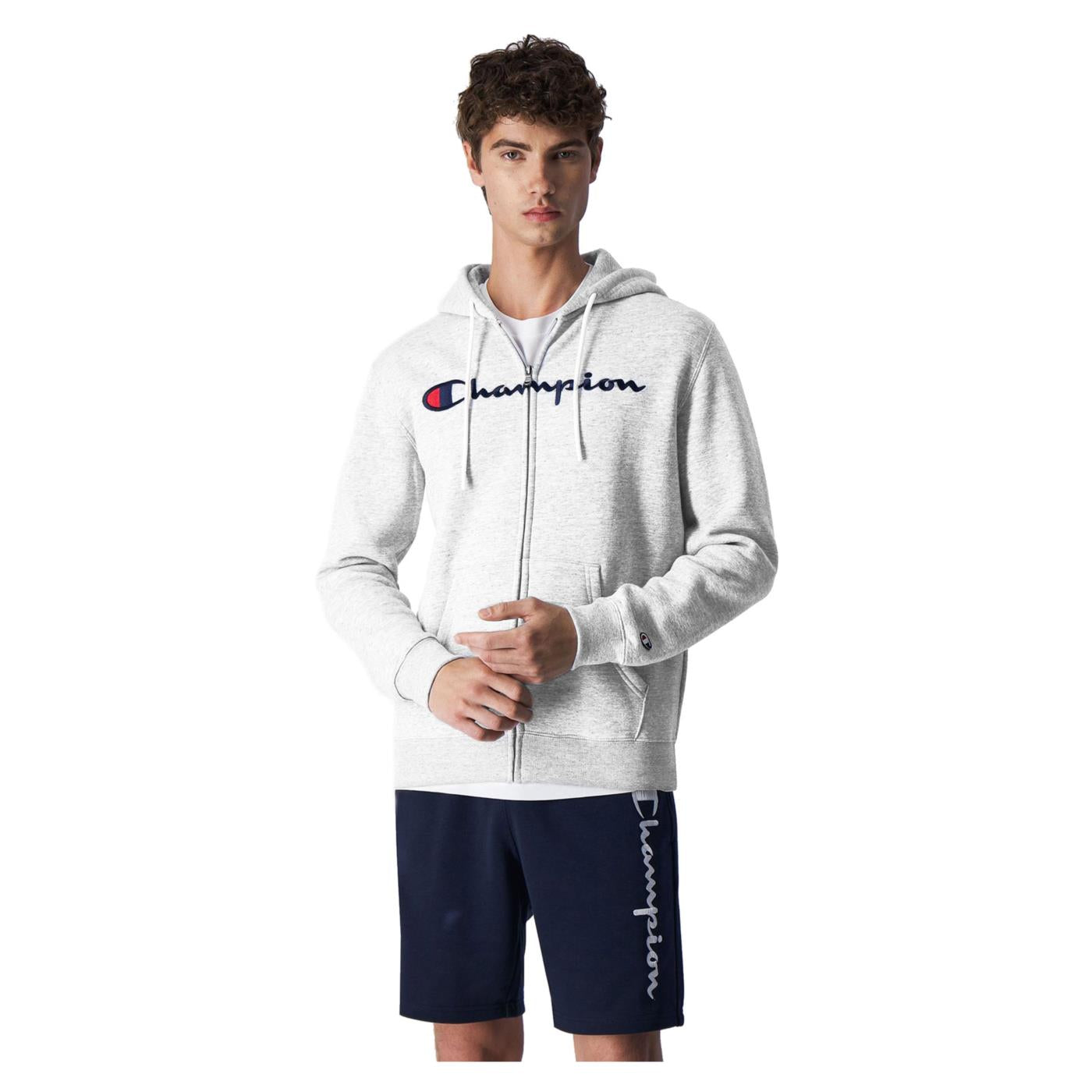 CHAMPION HOODED FULL ZIP SWEATSHIR - Bianco - vista 2