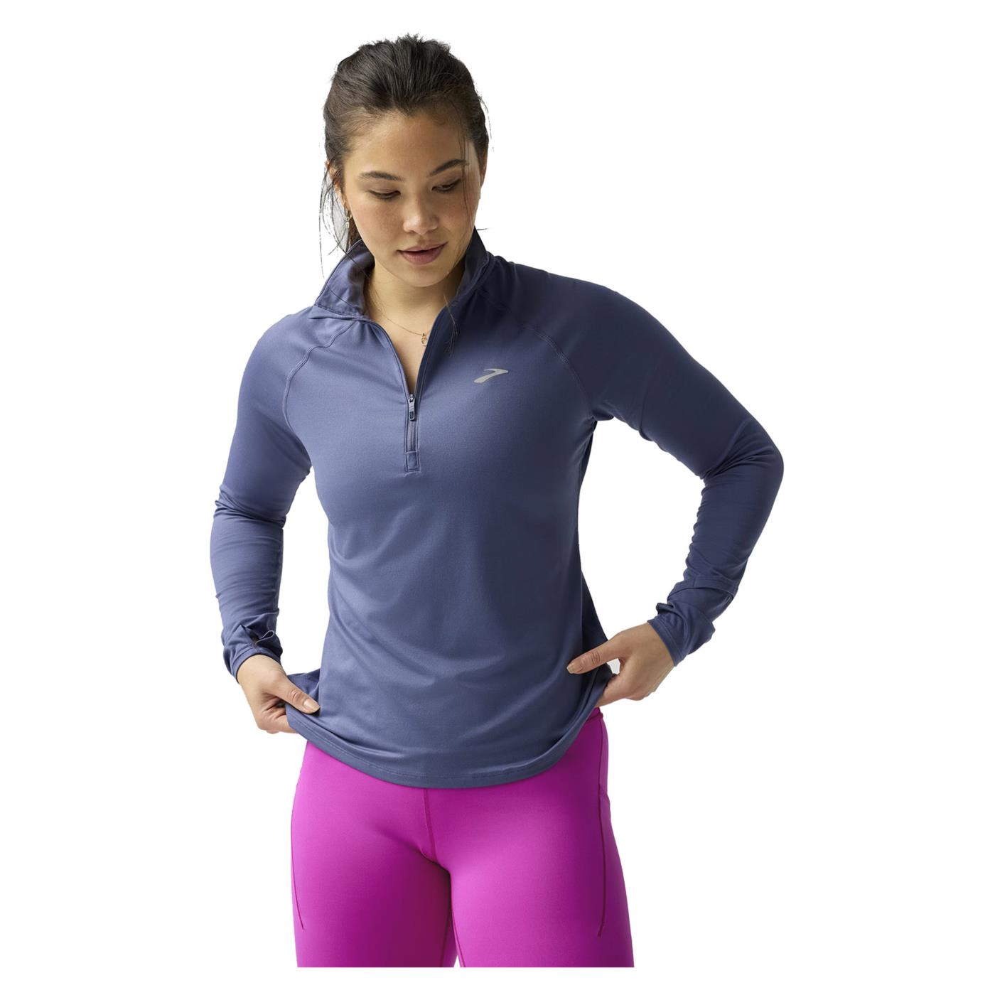 BROOKS DASH HALF ZIP TEE WOMAN