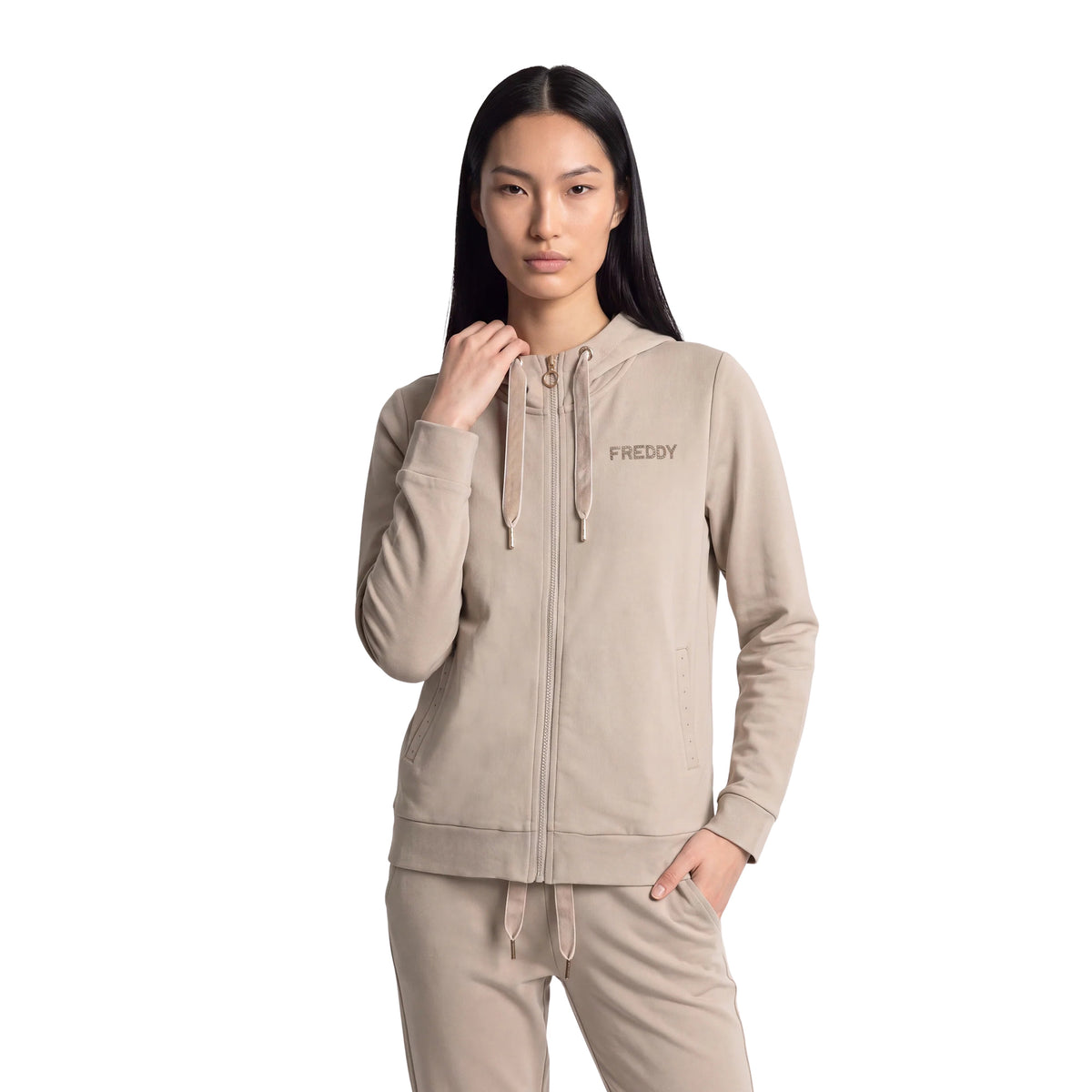 FREDDY W COLLEGE LUXE FZH FLEECE - Beige - immagine principale
