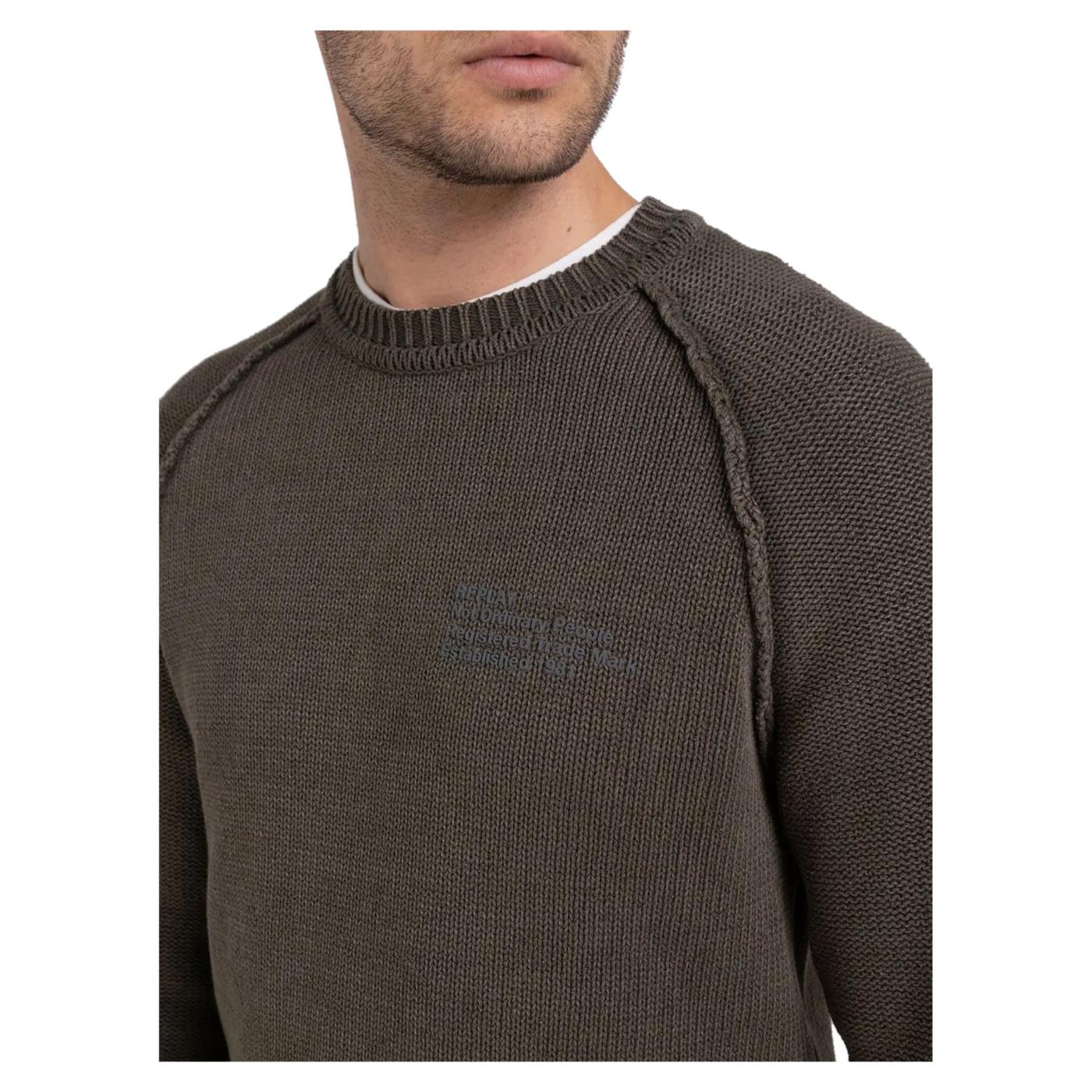 REPLAY MAGLIONE UOMO - Verde militare - vista 3