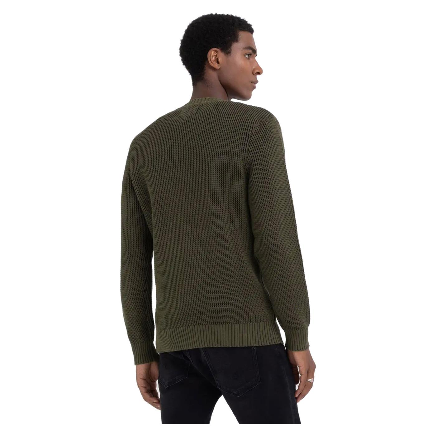 REPLAY MAGLIONE UOMO - Verde militare - vista 2