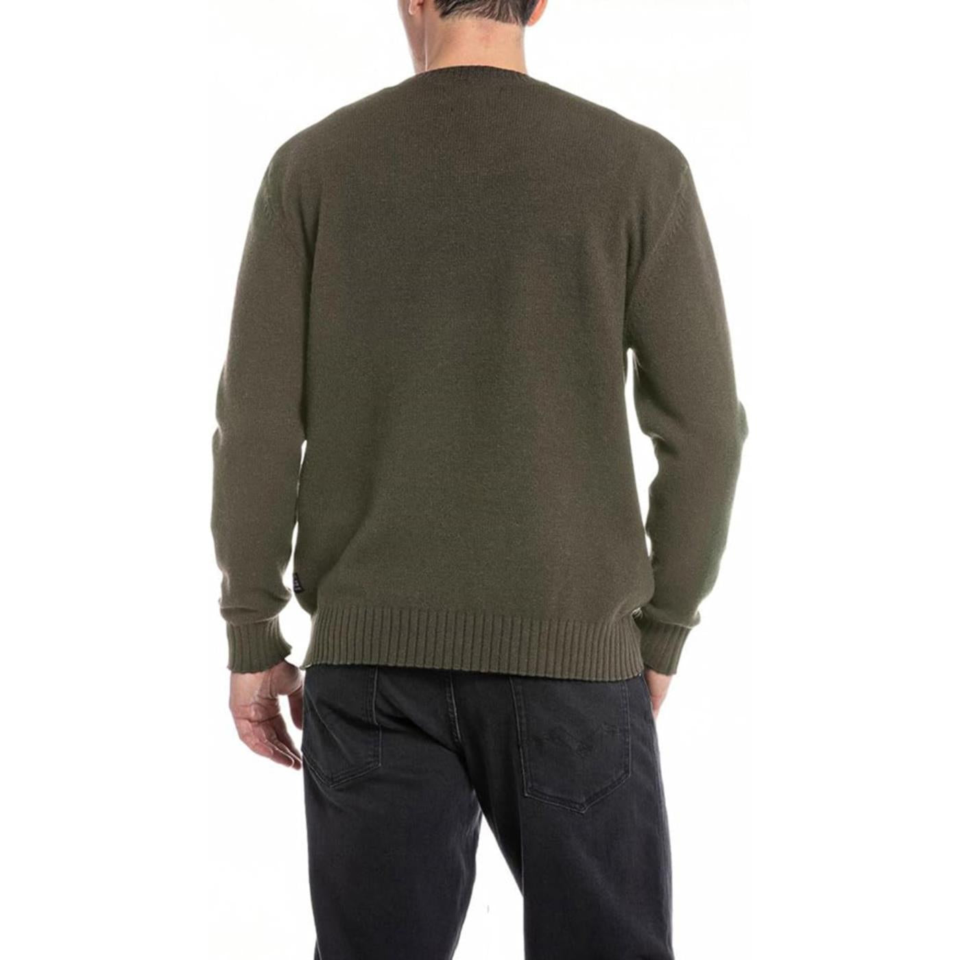 REPLAY MAGLIONE UOMO - Verde militare - vista 2