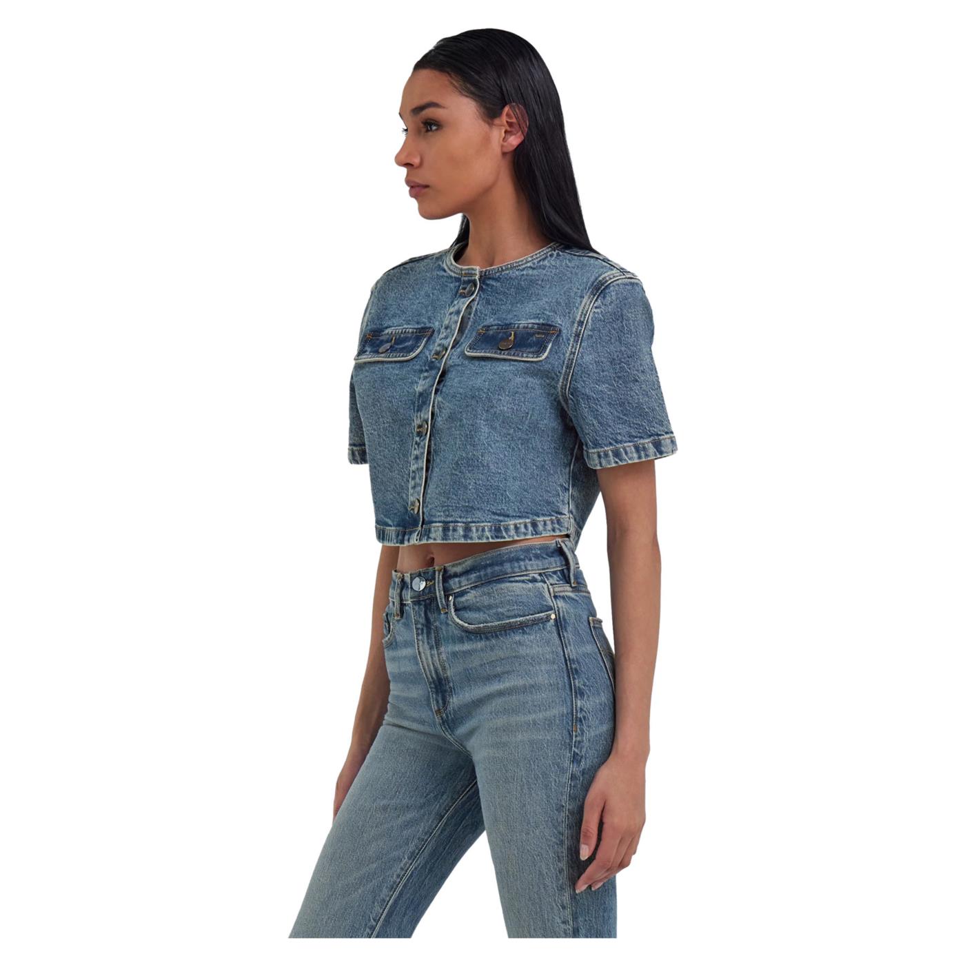 GAS ELEN CROPPED DENIM JACKET