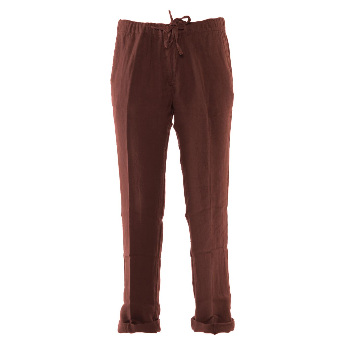 40 WEFT ANNA W PANTALONE IN LINO - Marrone scuro - immagine principale