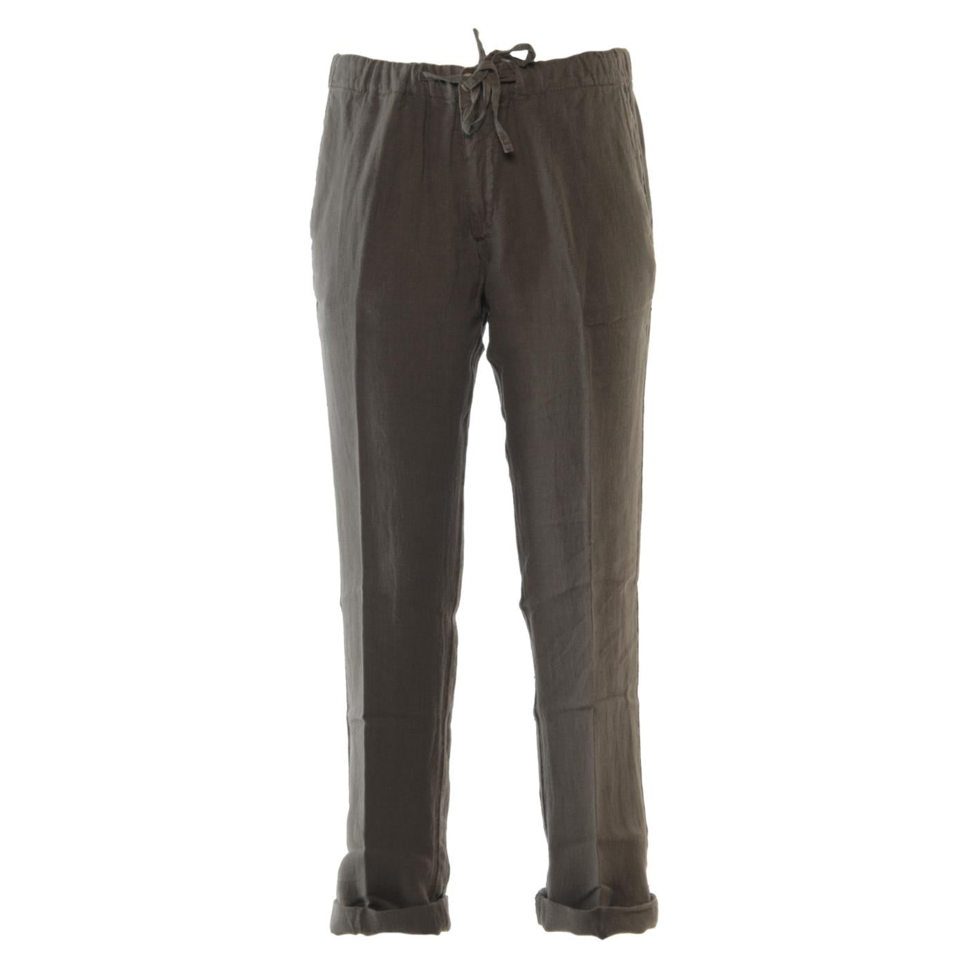 40 WEFT ANNA W PANTALONE IN LINO - Marrone scuro - immagine principale