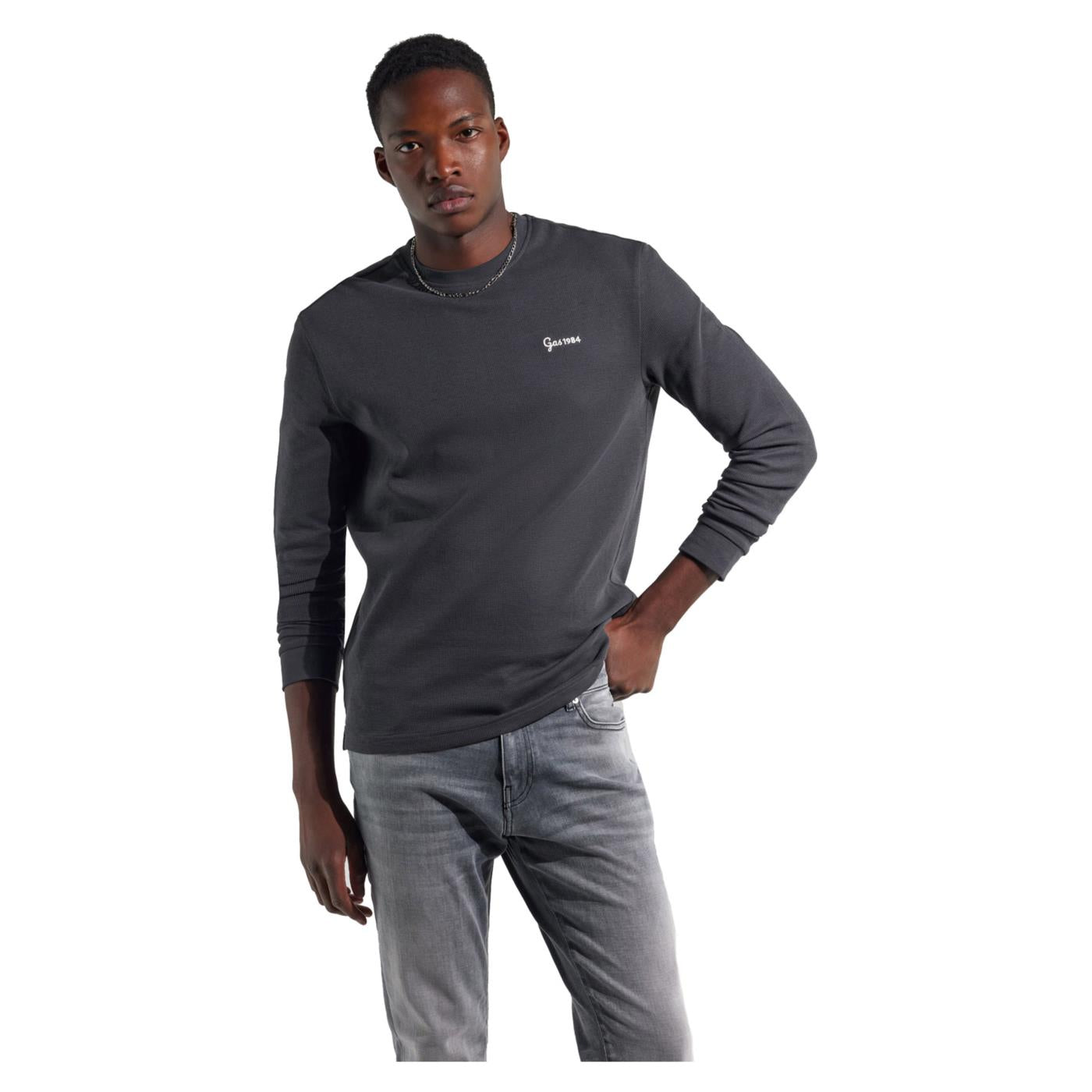 GAS T-SHIRT ML DHARIS - Grigio scuro - immagine principale