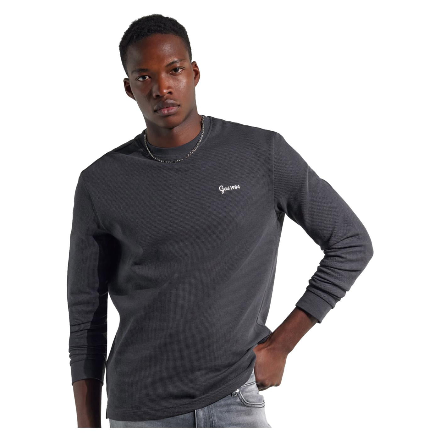 GAS T-SHIRT ML DHARIS - Grigio scuro - vista 2